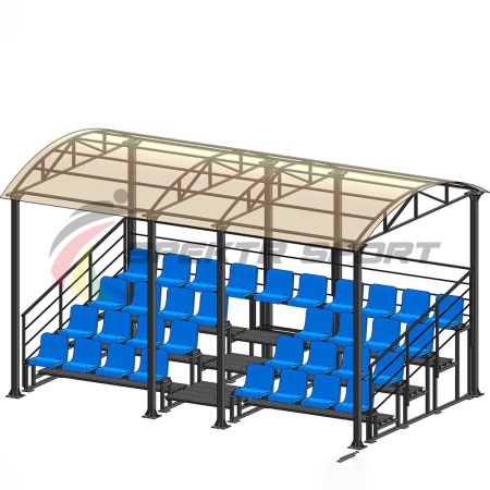 Купить Трибуна для зрителей 4 ряда на 34 места с навесом и перилами в Калуге 
